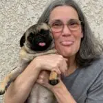 Smiling Woman with Pug